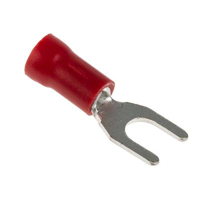 RS PRO Rot Isoliert Gabelkabelschuh B. 7.1mm Vinyl, min. 0.5mm², max. 1.5mm² 22AWG 16AWG