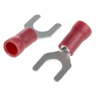 RS PRO Rot Isoliert Gabelkabelschuh B. 8.5mm Vinyl, min. 0.5mm², max. 1.5mm² 22AWG 16AWG