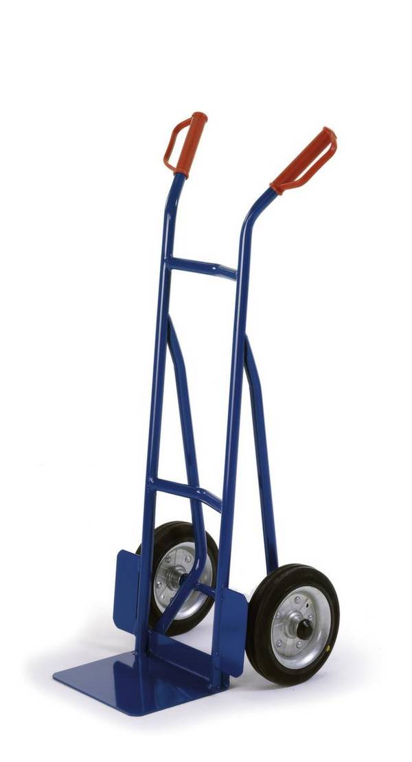Stapelkarre,Tragl. 200kg,Schaufel BxT 300x225mm,Stahl,RAL5010,Vollgummi-Bereifung