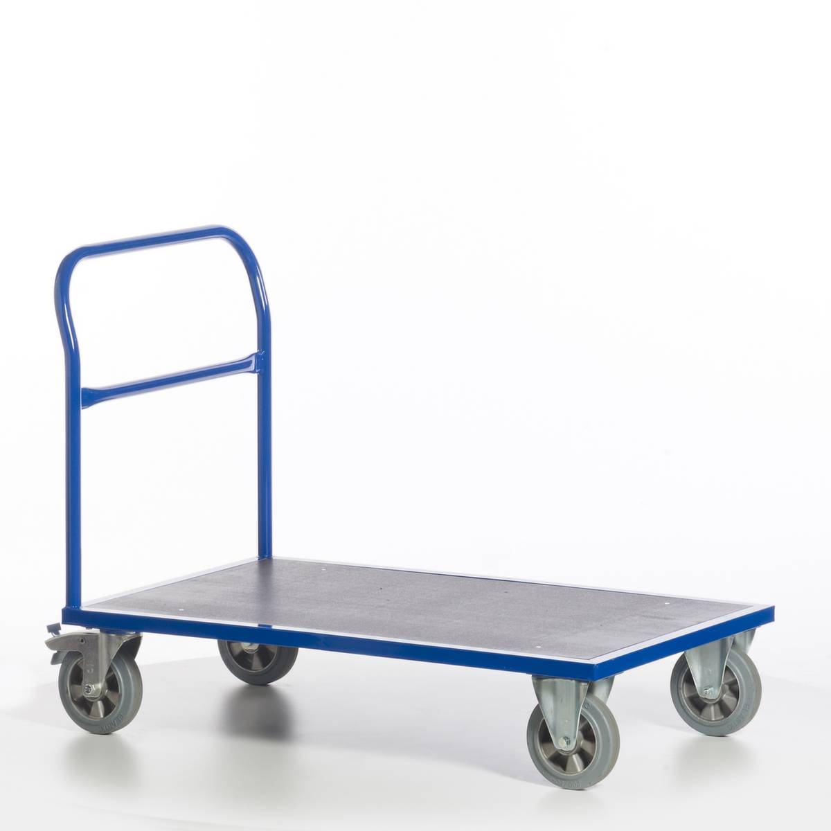 Schiebebügelwagen,Tragl. 1200kg,Ladefl. LxB 1600x800mm,Siebdruckplatteplatte,rutschsicher,1 Stirnwand (offen)-1