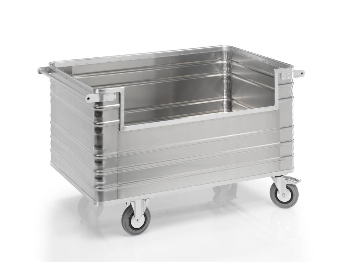 Alu-Kastenwagen,Tragl. 300kg,945l,HxLxB 970x1680x930mm,Vollgummi-Bereifung-0