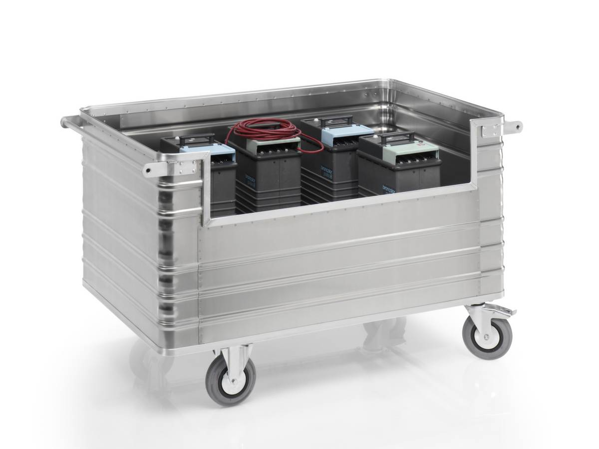 Alu-Kastenwagen,Tragl. 300kg,945l,HxLxB 970x1680x930mm,Vollgummi-Bereifung-1