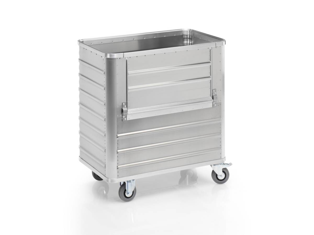 Alu-Kastenwagen,Tragl. 250kg,355l,HxLxB 985x930x530mm,Vollgummi-Bereifung-0