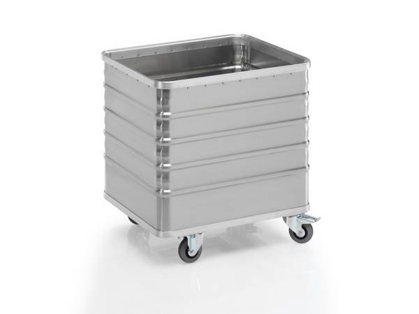 Alu-Kastenwagen,Tragl. 200kg,223l,HxLxB 740x730x580mm,Vollgummi-Bereifung