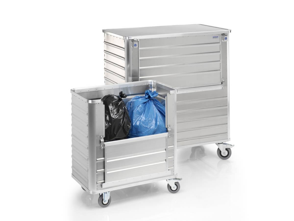 Alu-Kastenwagen,Tragl. 250kg,355l,HxLxB 985x930x530mm,Vollgummi-Bereifung-2