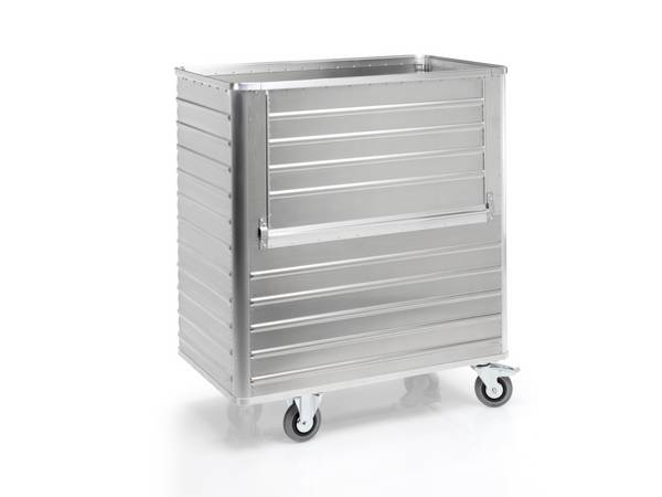 Alu-Kastenwagen,Tragl. 300kg,1050l,HxLxB 1430x1280x730mm,Vollgummi-Bereifung