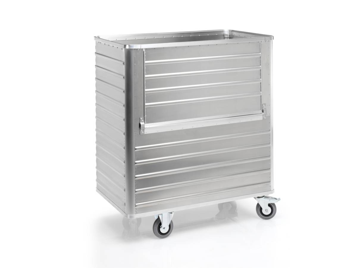 Alu-Kastenwagen,Tragl. 300kg,1050l,HxLxB 1430x1280x730mm,Vollgummi-Bereifung-0