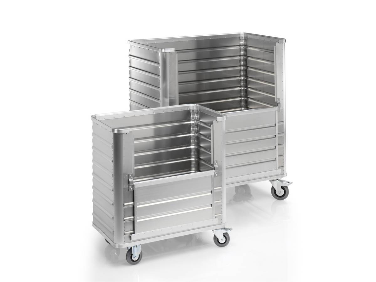 Alu-Kastenwagen,Tragl. 250kg,355l,HxLxB 985x930x530mm,Vollgummi-Bereifung-3