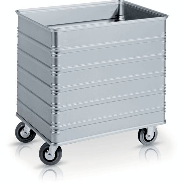 Alu-Kastenwagen,Ladefl. LxB 700x560mm,230l,HxLxB 760x740x600mm,Gummi-Bereifung
