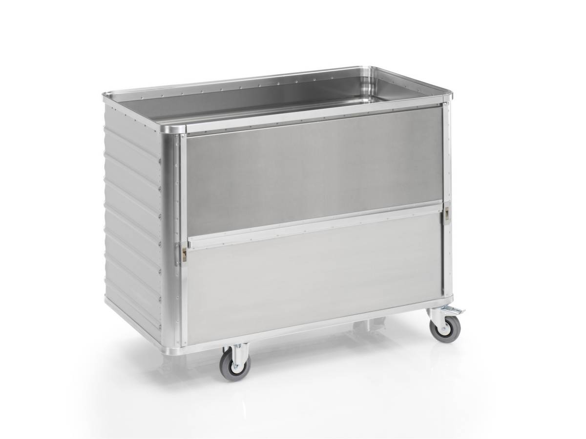 Alu-Kastenwagen,Tragl. 250kg,650l,HxLxB 985x1280x675mm,Vollgummi-Bereifung-0