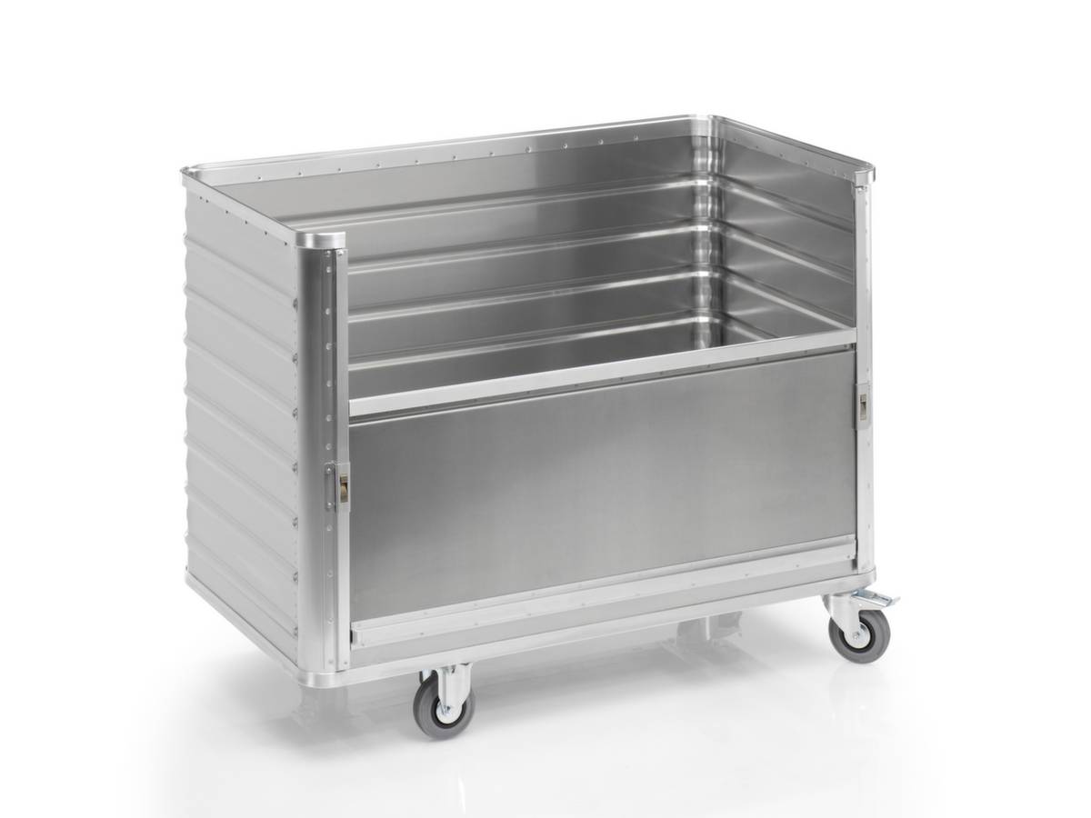 Alu-Kastenwagen,Tragl. 250kg,650l,HxLxB 985x1280x675mm,Vollgummi-Bereifung-1