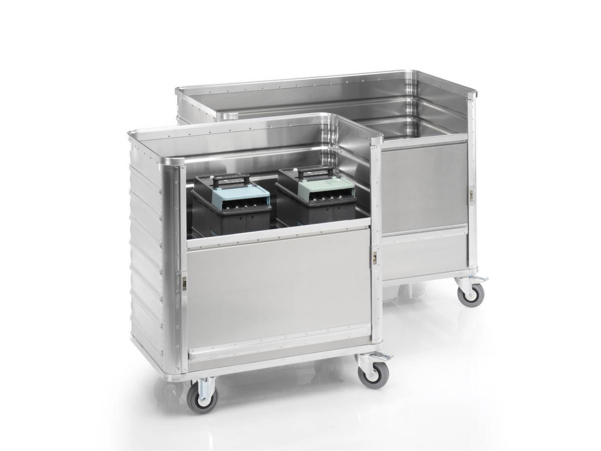 Alu-Kastenwagen,Tragl. 250kg,650l,HxLxB 985x1280x675mm,Vollgummi-Bereifung-2