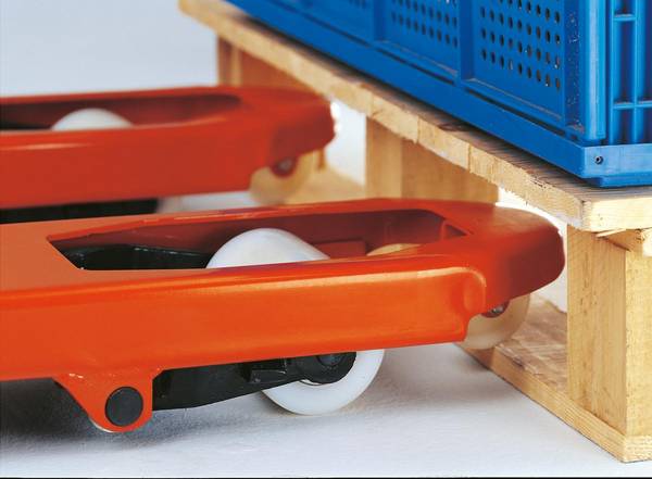 Palettenhubwagen,Tragl. 2500kg,Gabel L 1000mm,Lenkräder PU,Gabelrollen einfach PU