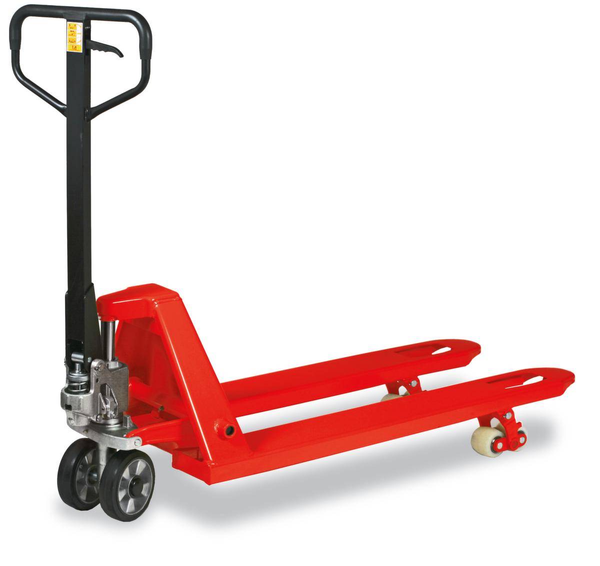 Palettenhubwagen,Tragl. 2500kg,Gabel L 800mm,Lenkräder PU,Gabelrollen Tandem PU-0