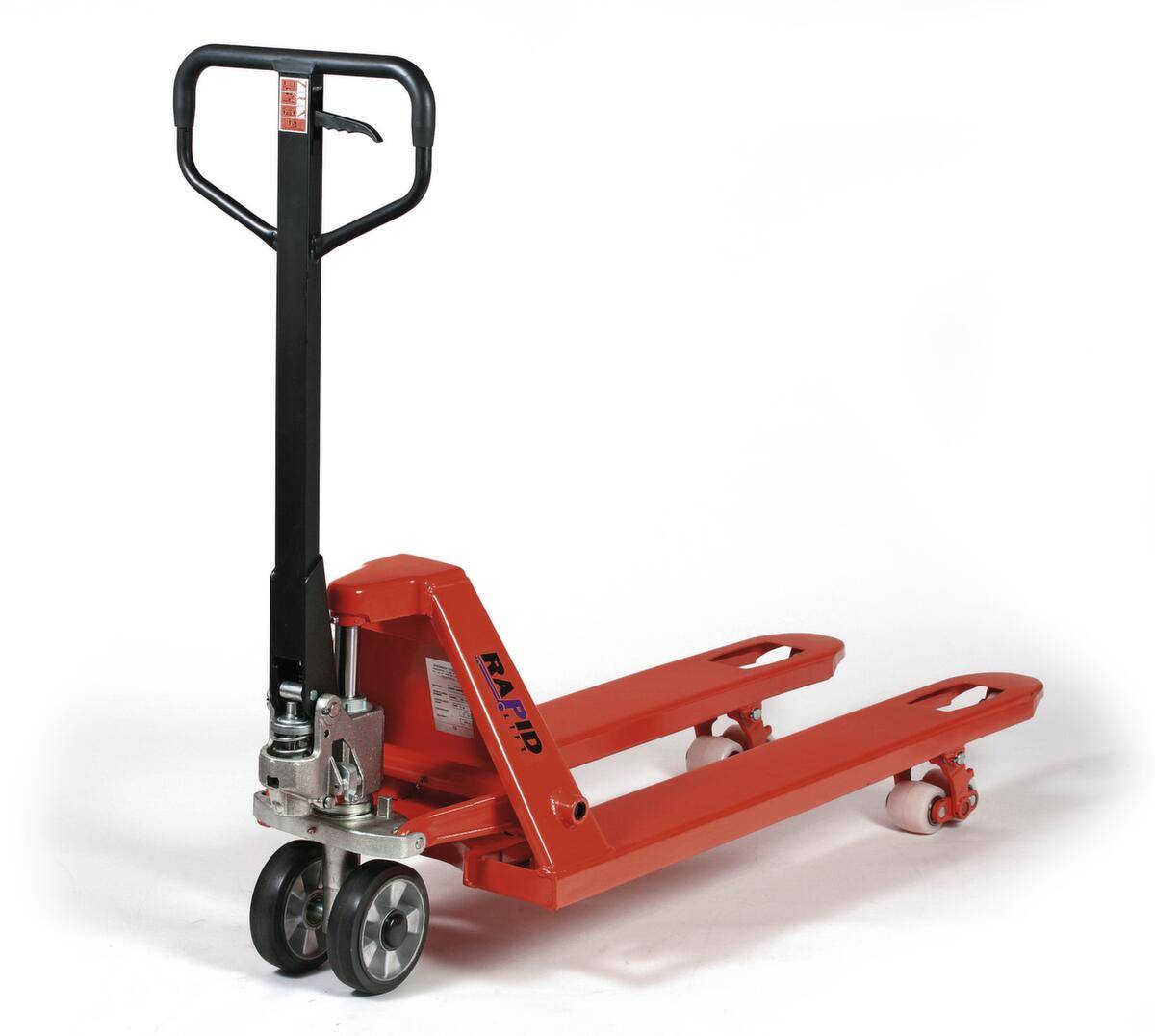 Palettenhubwagen,Tragl. 2500kg,Gabel L 800mm,Lenkräder PU,Gabelrollen Tandem PU-2