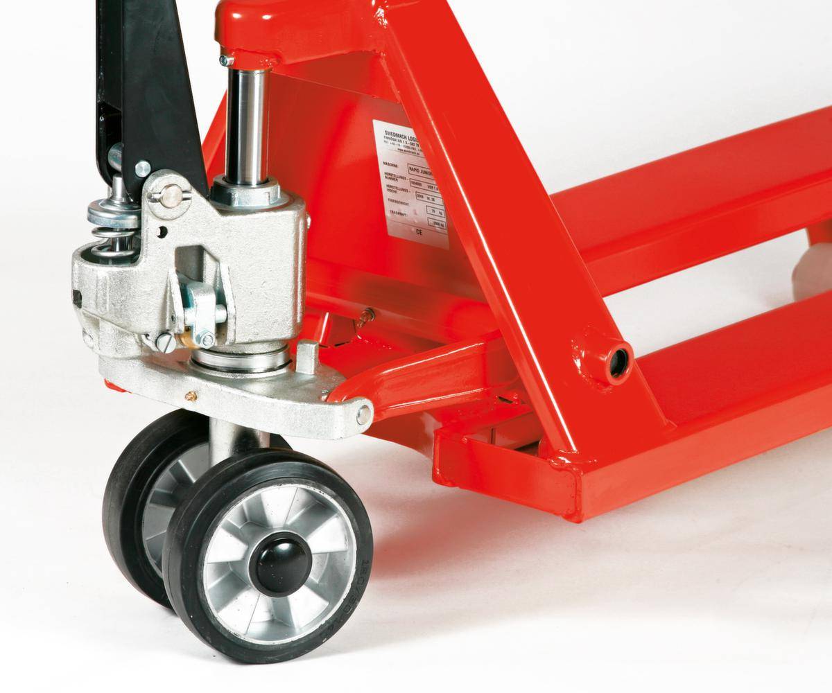 Palettenhubwagen,Tragl. 2500kg,Gabel L 800mm,Lenkräder PU,Gabelrollen Tandem PU-4