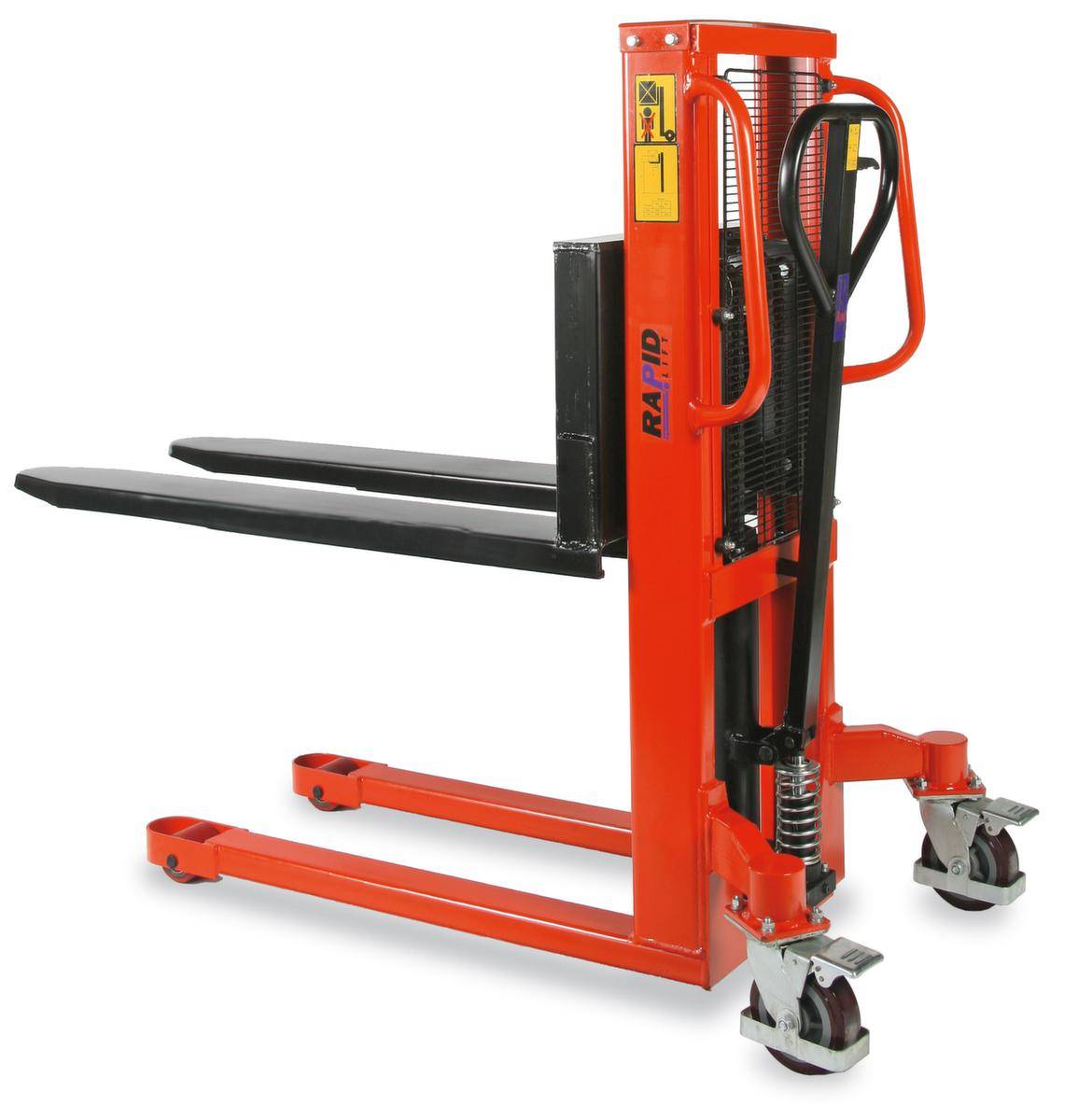 Hydraulik-Palettenheber,Tragl. 1000kg,Gabel L 1150mm,Trag B 540mm,Lenkräder PU,Gabelrollen PU-0
