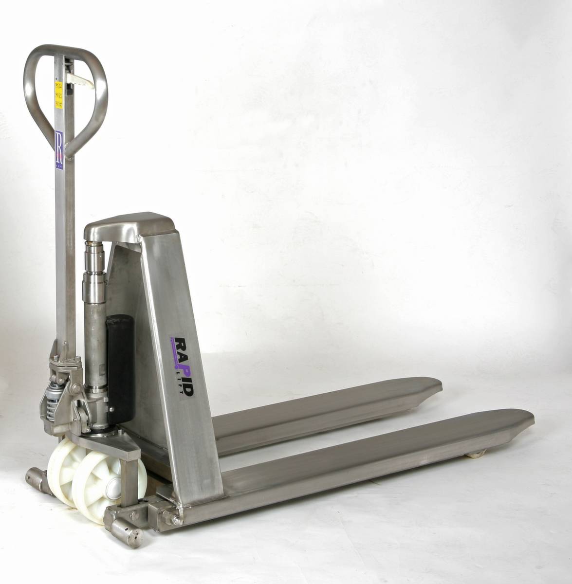 Edelstahl-Scherenhubwagen,Tragl. 1000kg,Gabel L 1150mm,Lenkräder PU,Gabelrollen PU-0