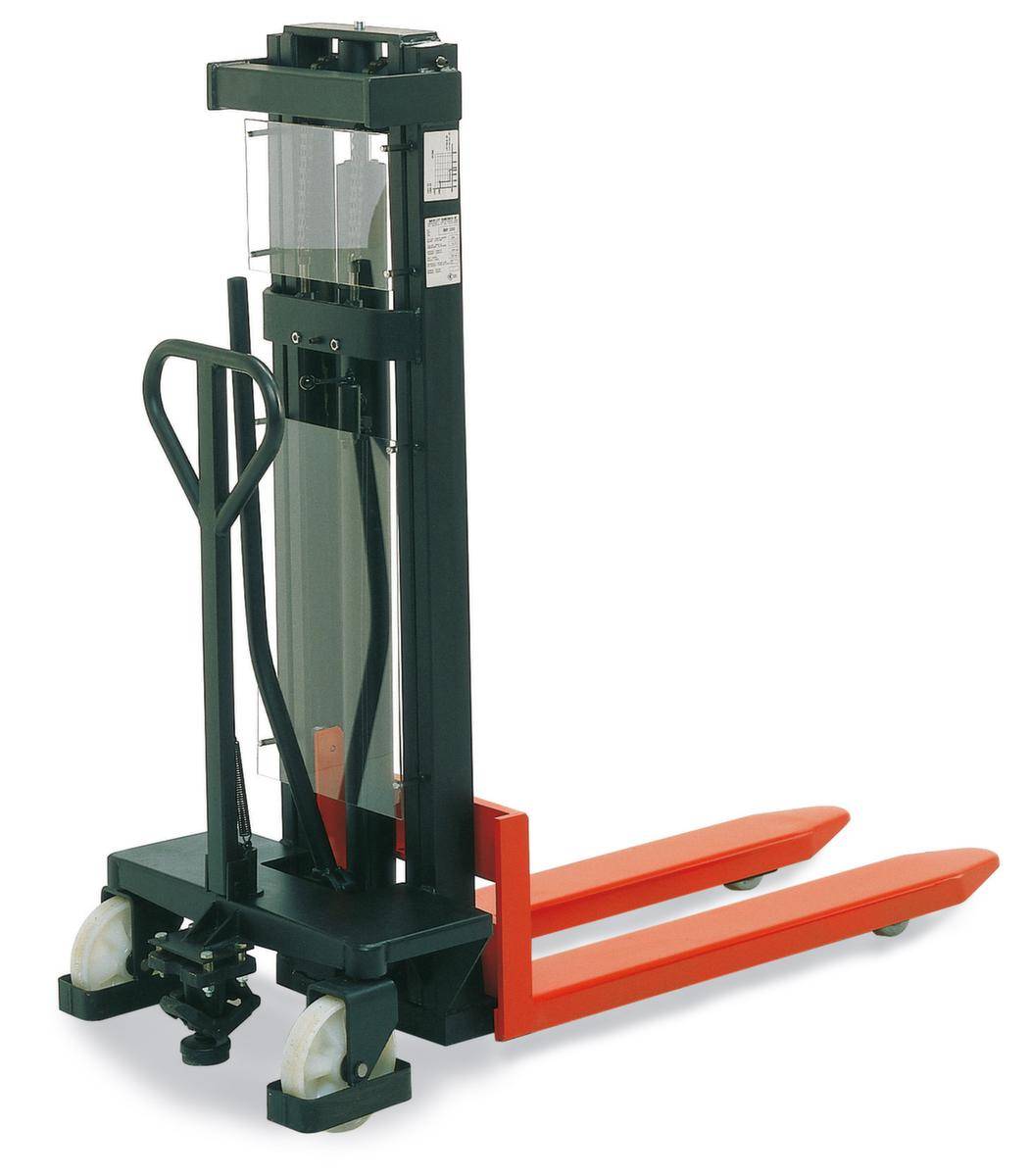 Hydraulik-Stapler,Tragl. 1000kg,Gabel L 1150mm,Lenkräder Nylon,Gabelrollen Nylon,Hub H 2500mm,Teleskop-Mast-0