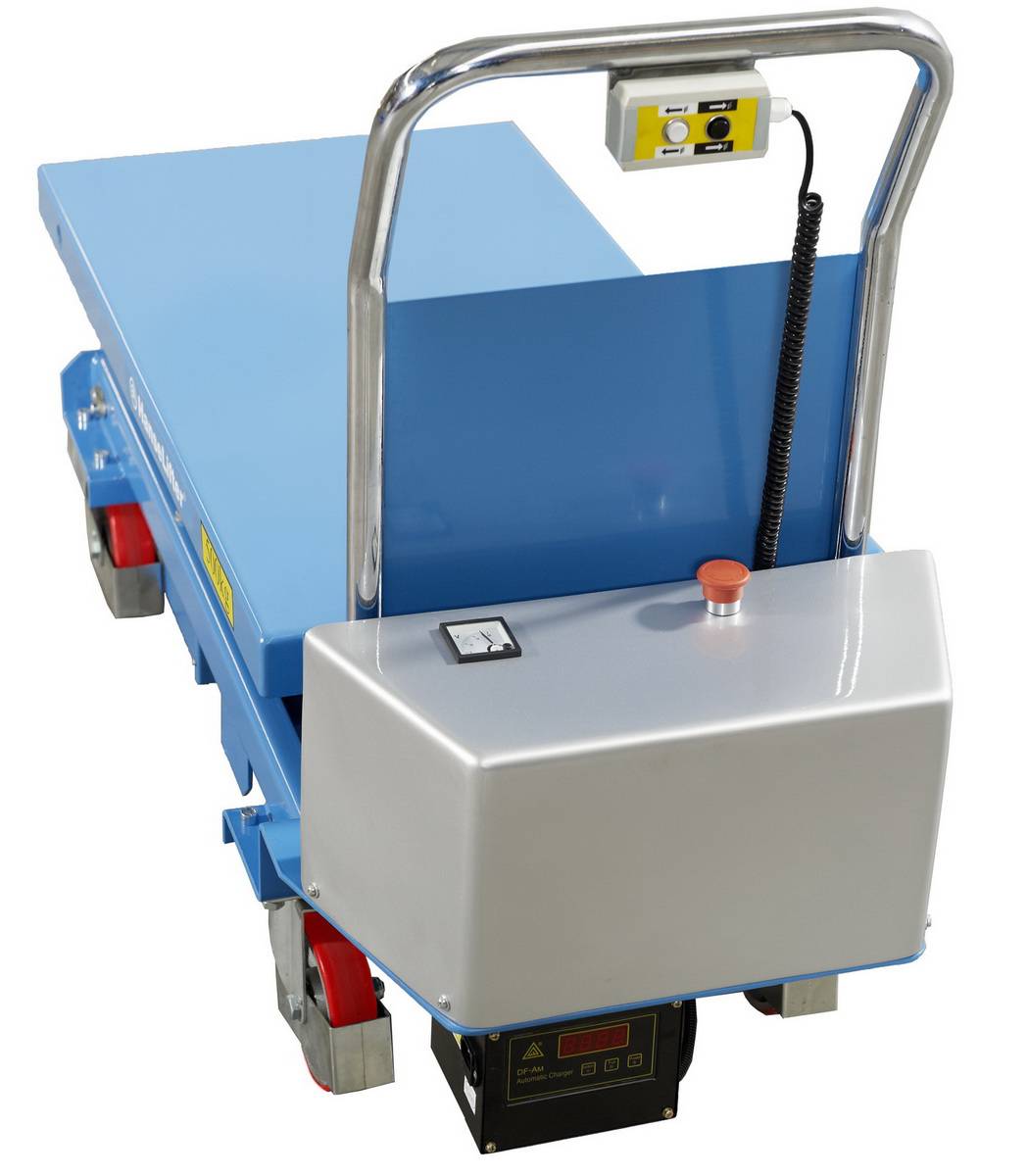 Mobiler Elektro-Scherenhubtisch,Tragl. 500kg,Plattform LxB 1020x520mm,Einfachschere schwarz-2
