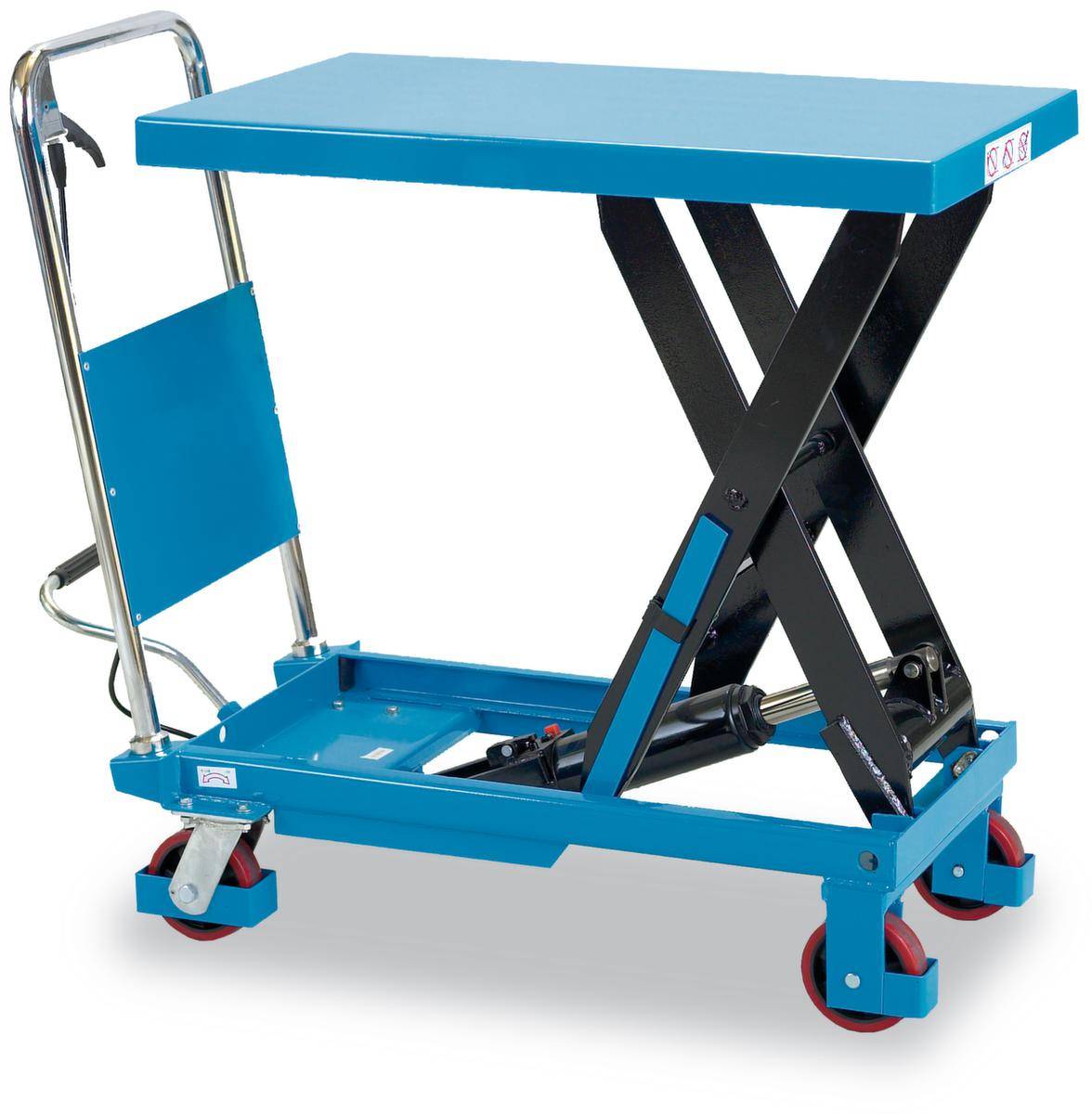 Mobiler Scherenhubtisch,Tragl. 500kg,Plattform LxB 855x500mm,Einfachschere schwarz-0