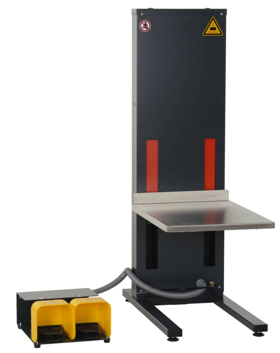 Pneumatischer Hubtisch,Tragl. 60kg,Plattform geschlossen,Plattform LxB 600x450mm,Nutzhub 500mm-0