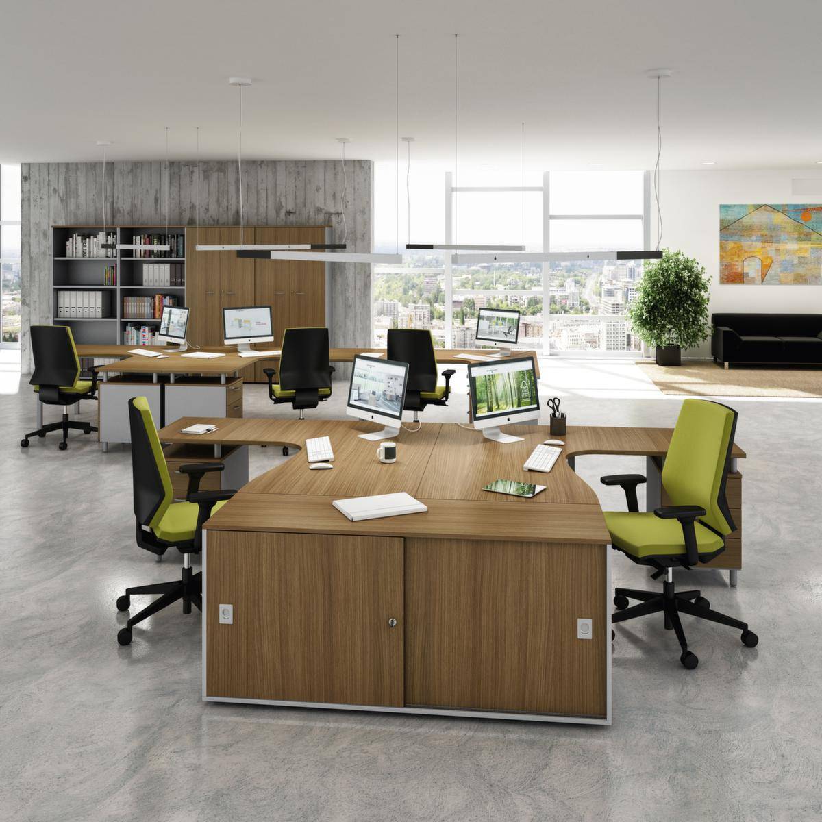 Hängeregistraturschrank,HxBxT 815x900x450mm,2 HR-Auszüge,Korpus alu,Front grau-2