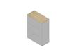 Büroregal,HxBxT 1232x900x450mm,2xHolzboden,3 OH,Korpus alu/Eiche