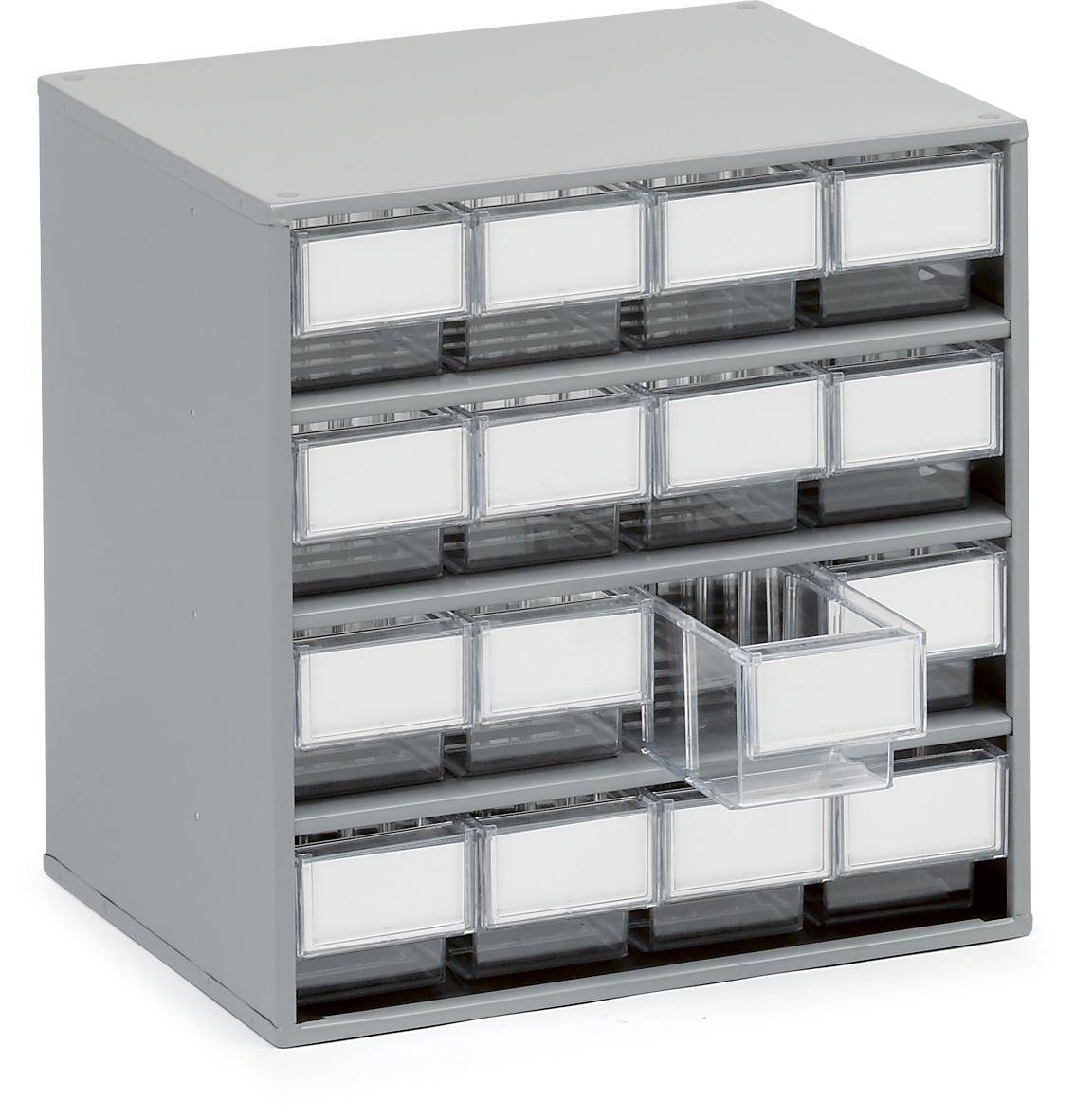 Schubladenmagazin,HxBxT 395x400x300mm,16 Schublade(n),Schubladen transparent-0