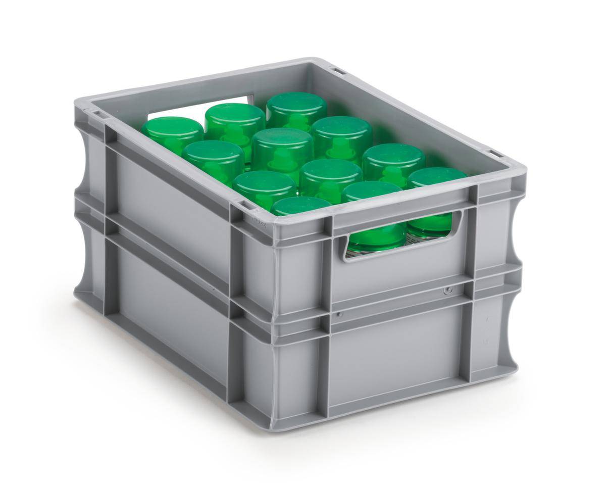 Euronorm-Stapelbehälter,HxLxB 220x400x300mm,20l,PP,grau,Wände geschlossen,Boden geschlossen-0
