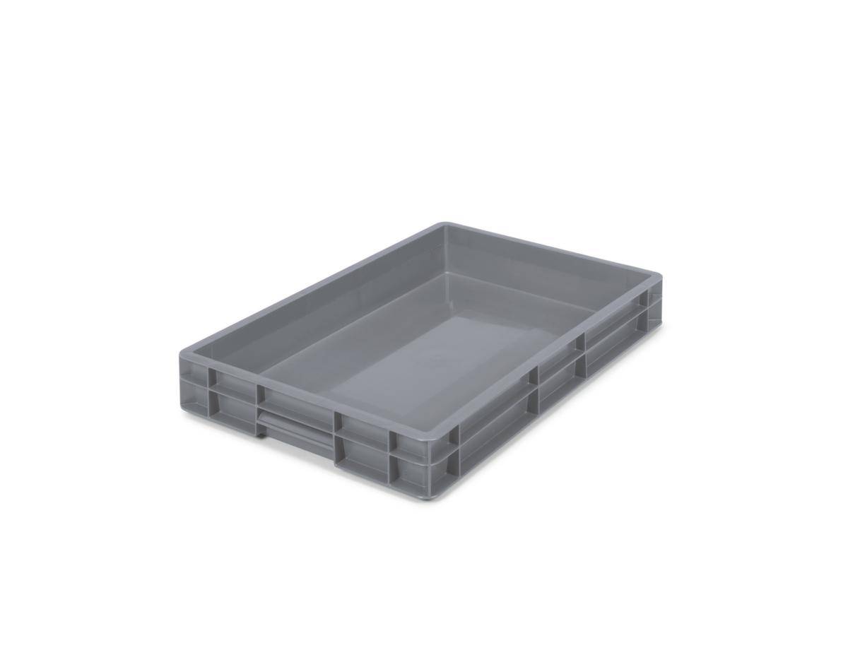 Euronorm-Stapelbehälter,HxLxB 80x600x400mm,15l,PP,grau,Wände geschlossen,Boden geschlossen-0