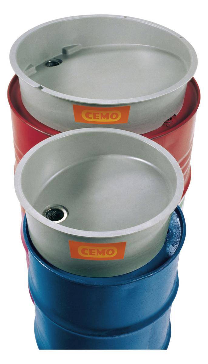 Trichter,f. 200l Fass,HxØ 150x560mm,m. Kegelsieb,GFK-0