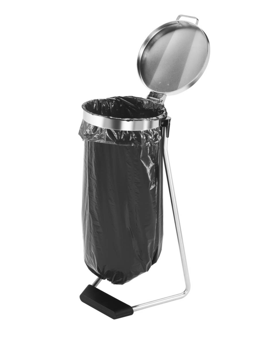 Müllsackständer,f. 1x120l,HxBxT 990x500x450mm,Gestell verzinkt,Deckel verzinkt,Standfuß-1
