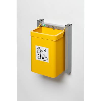 Abfallbehälter,15l,HxBxT 425x310x230mm,Wandbefestigung,Korpus Stahl gelb