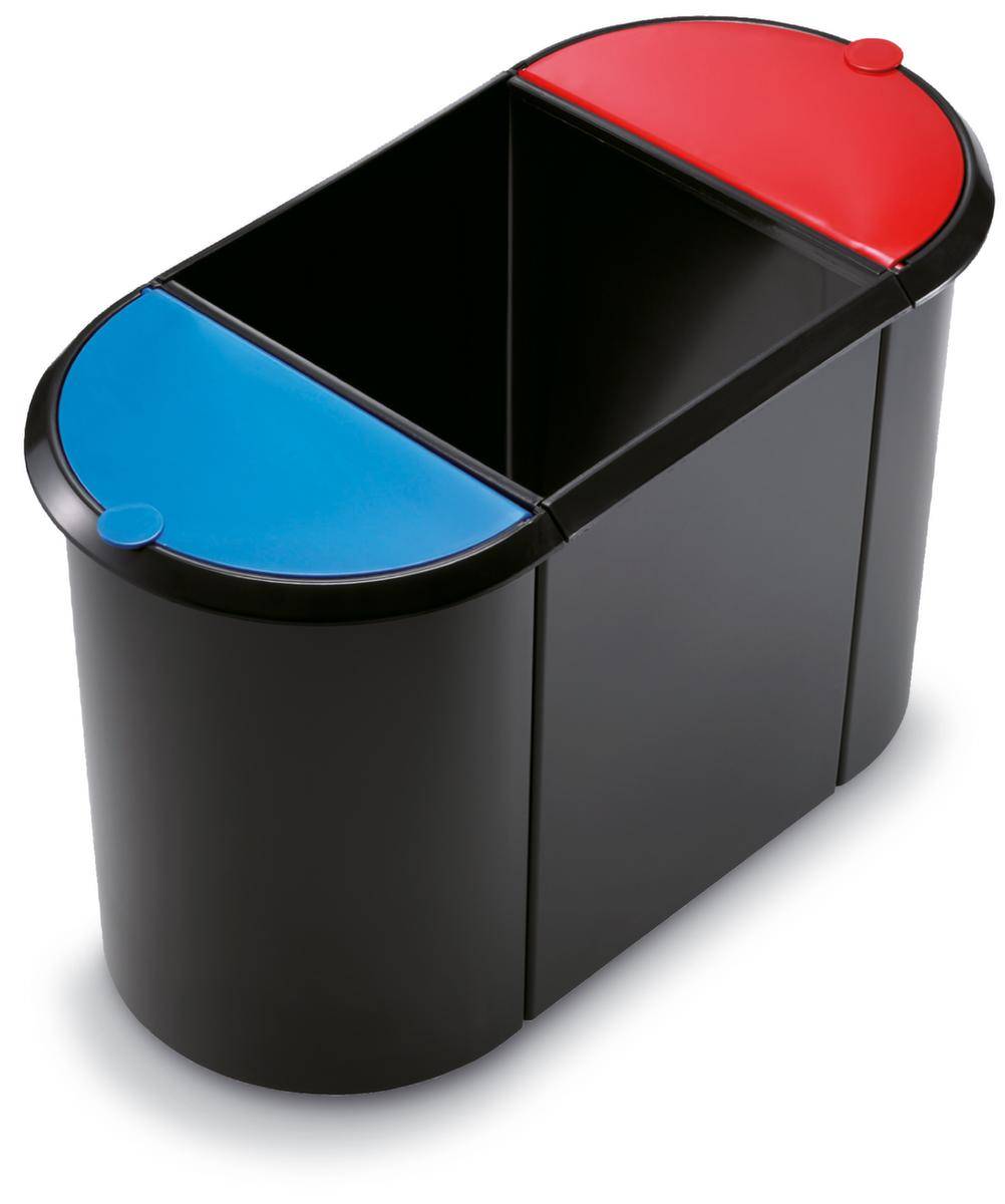 Papierkorb Trio-System 3Fächer 20/9/9l sw/rt/bl-2