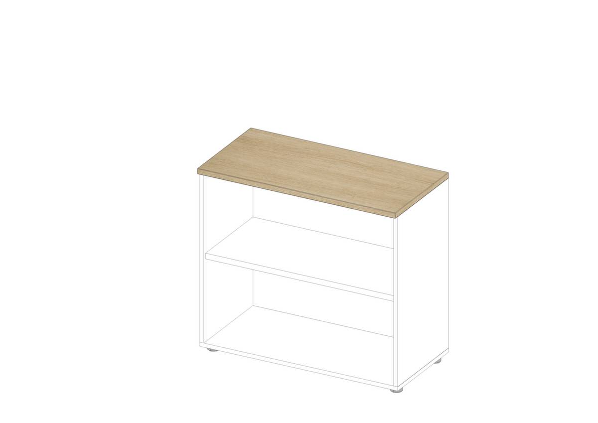 Büroregal,HxBxT 815x900x450mm,1xHolzboden,2 OH,Korpus weiß/Eiche