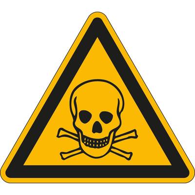 Warnschild,Warnung v. giftigen Stoffen,Wandschild,Alu,HxB 200x200mm