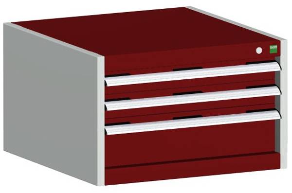 Schubladenschrank,HxBxT 400x650x650mm,3 Schublade(n),m. Normallastauszug,5-Stift-Wechselkern,Stahlboden,Korpus RAL7035-0