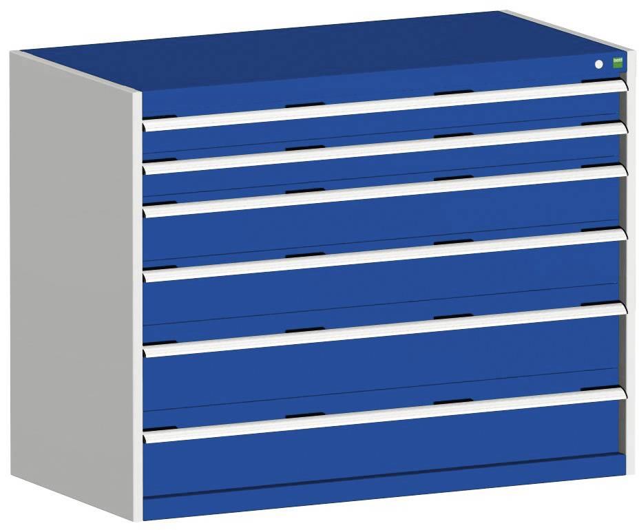 Schubladenschrank,HxBxT 1000x1300x650mm,6 Schublade(n),Schwerlastauszug,5-Stift-Wechselkern,Korpus RAL7035,Front RAL5010-0