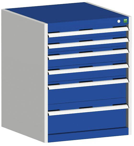 Schubladenschrank,HxBxT 800x650x650mm,6 Schublade(n),Normallastauszug,5-Stift-Wechselkern,Korpus RAL7035,Front RAL5010-0