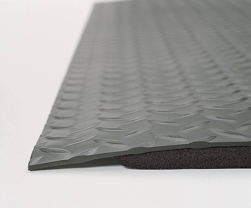 Arbeitsplatz-Bodenbelag,Matte,LxB 1500x900mm,PVC,Rauten-Profil,fördert Entlastung von Rücken und Beinen-2