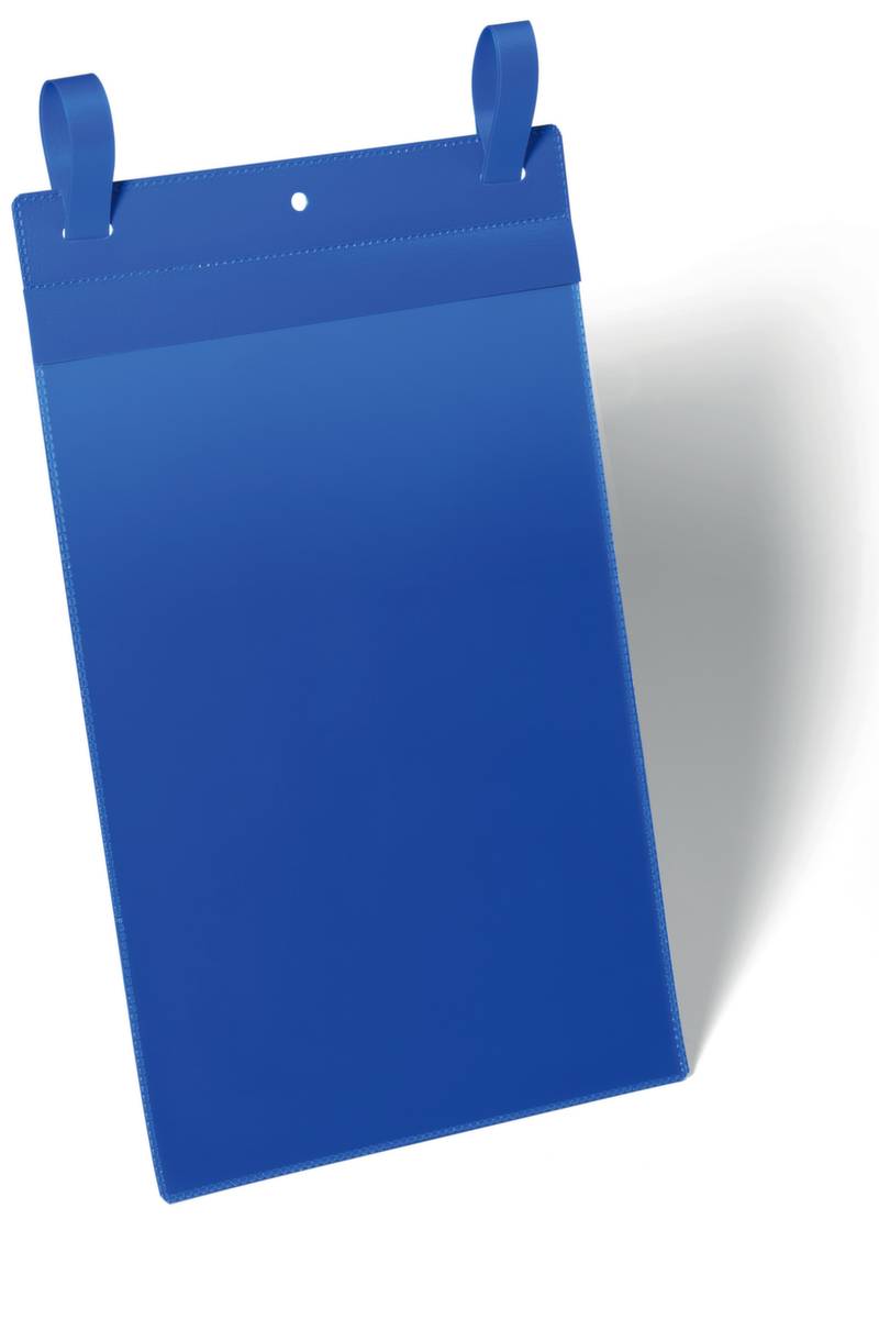 Sichttasche,DIN A4,hoch,m. Aufhängelasche,m. Regenschutzklappe,PP,blau/transparent-0