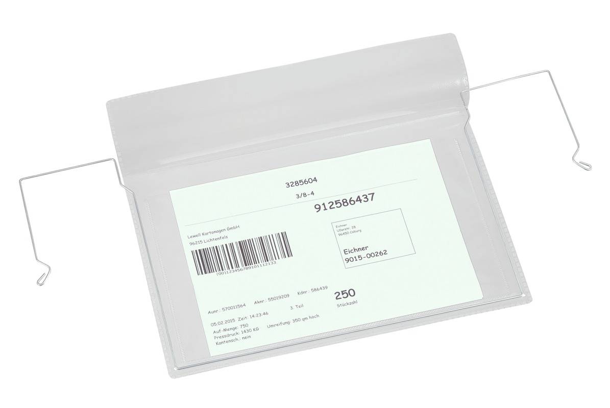 Drahtbügel-Sichttasche,DIN A5,quer,HxB 280x270mm,z. Einhängen,transparent-0