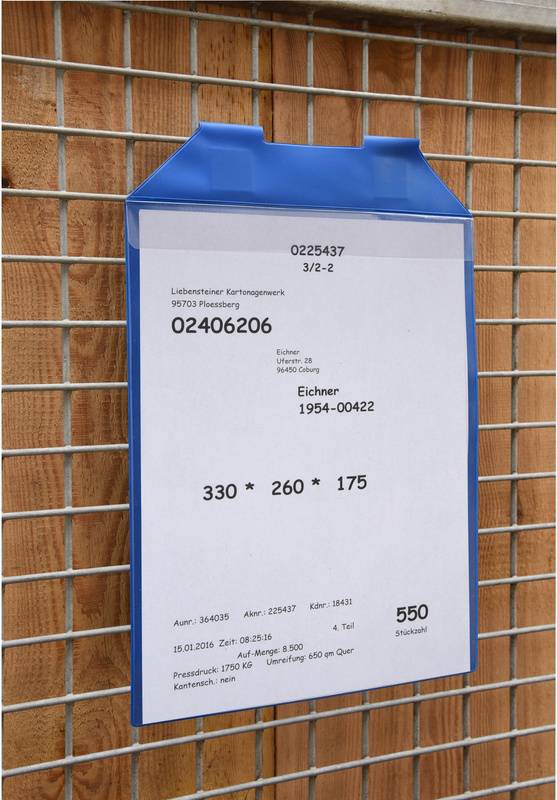 Sichttasche,DIN A6,quer,HxB 105x215mm,m. Magnet,Kunststoff,blau-2