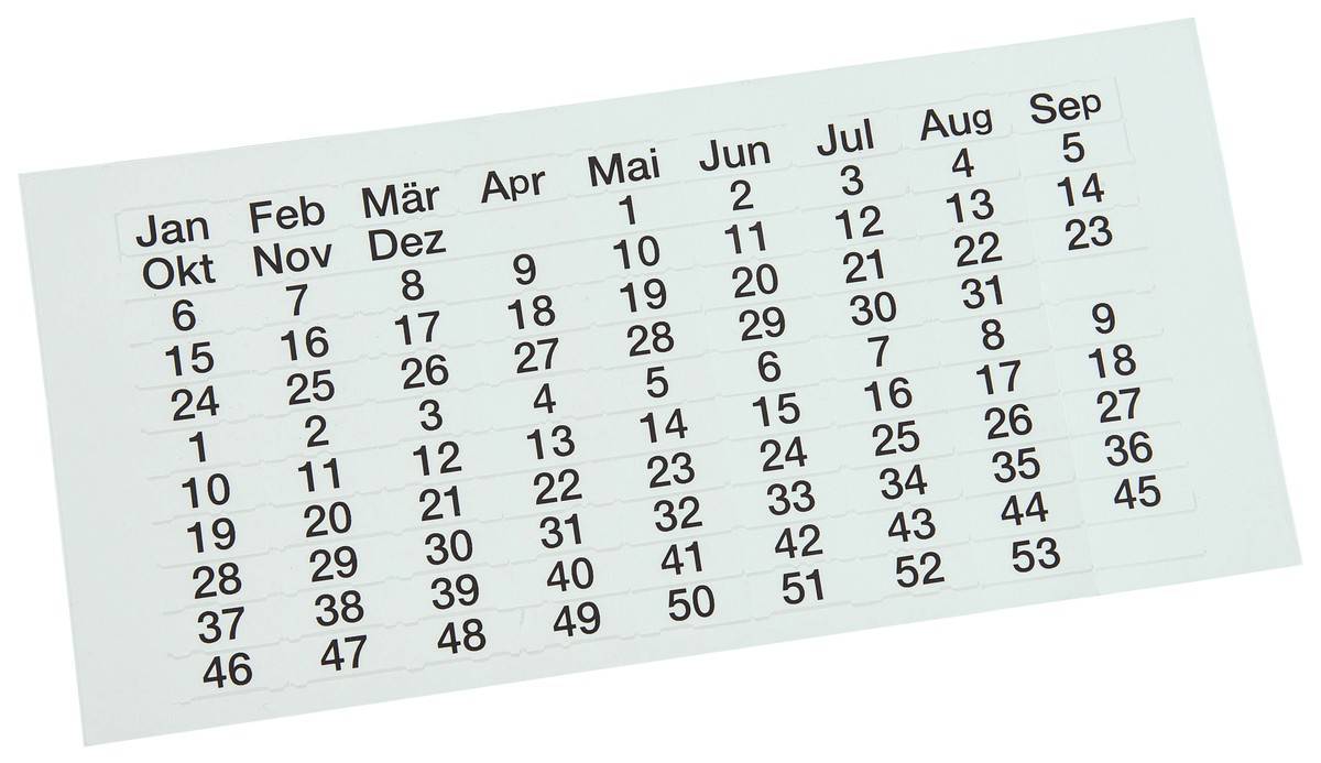 Selbstklebefolie,f. Planungstafel,1-52,Jan-Dez,1-31,Rückseite selbstklebend,Folie,transparent-0