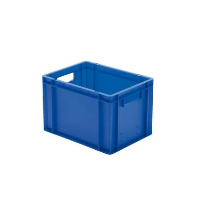 Euronorm-Stapelbehälter,HxLxB 270x400x300mm,24l,PP,blau,Wände geschlossen,Boden geschlossen