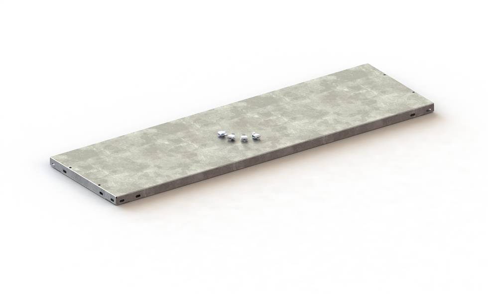 Fachboden,f. Steckregal,BxT 1000x300mm,Fachl. 80kg,m. Längskanal,Sicherheitskantung,verzinkt-0