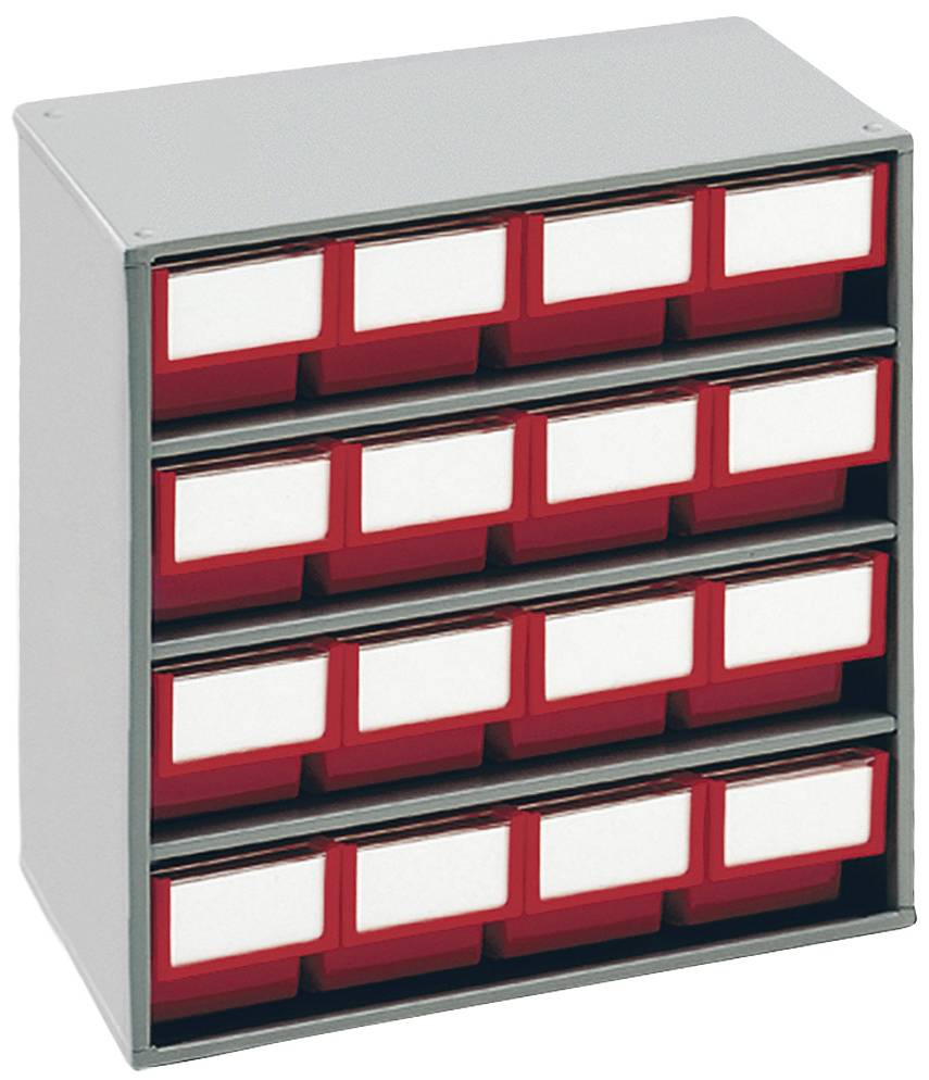 Schubladenmagazin,HxBxT 395x400x300mm,16 Schublade(n),Schubladen rot-0