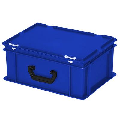 Euronorm-Koffer,HxLxB 185x400x300mm,16l,PP,blau,m. Scharnierdeckel