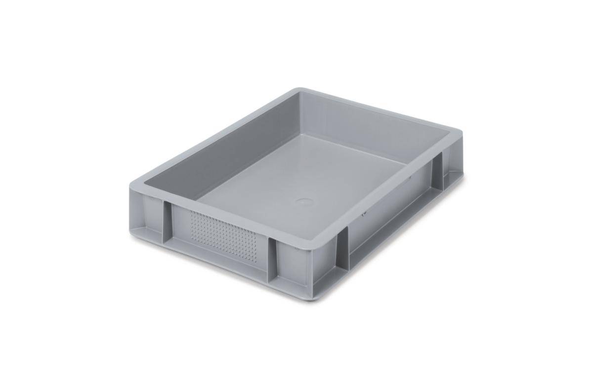 Euronorm-Stapelbehälter,HxLxB 70x400x300mm,6l,PP,grau,Wände geschlossen,Boden geschlossen-0